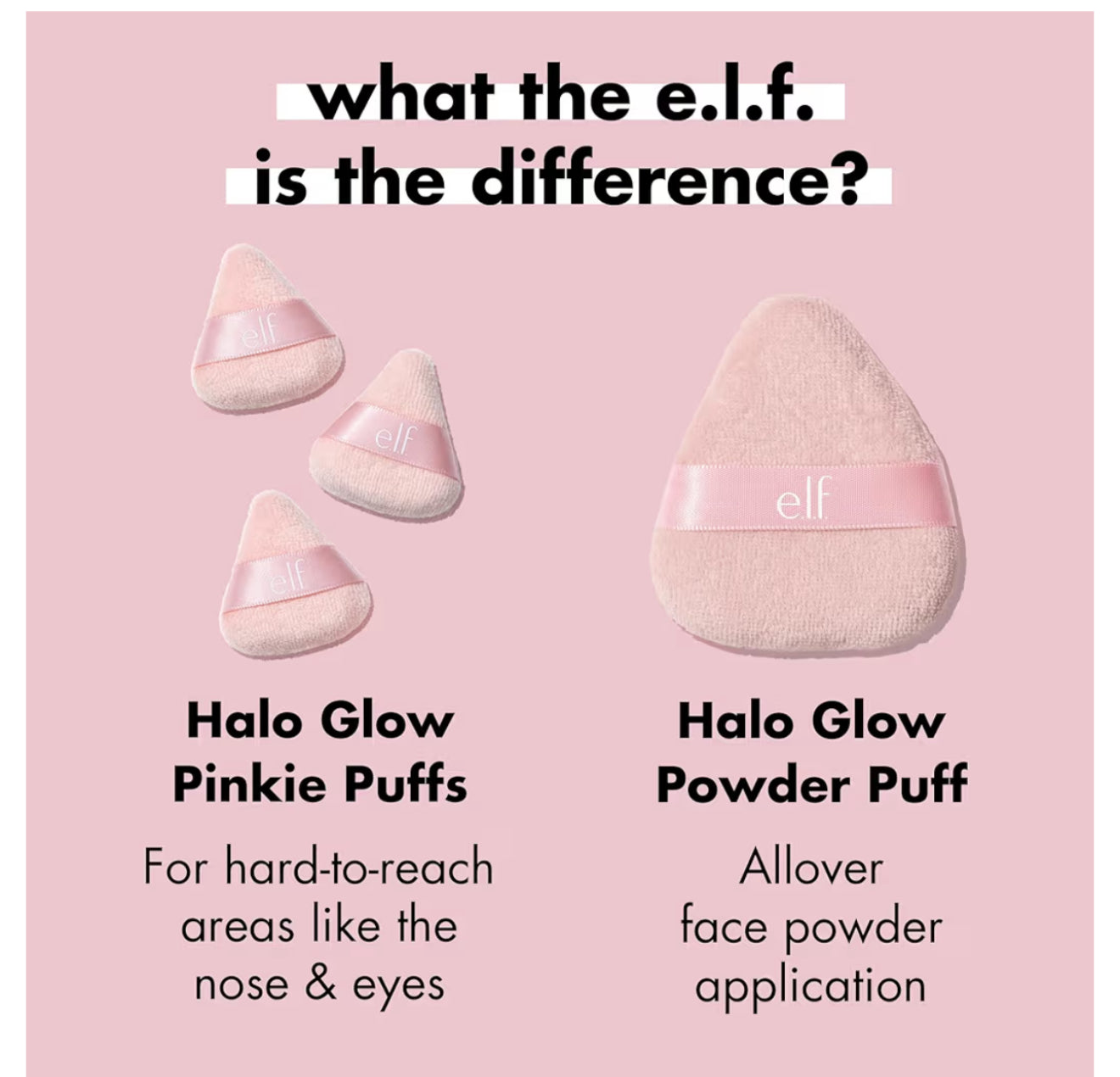 e.l.f. Halo Glow Pinkie Puffs, Finger-sized, Mini Puff