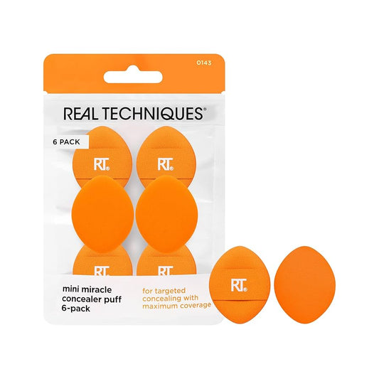 Real Techniques Mini Miracle Concealer Puff Makeup Sponge Set, 6 pieces