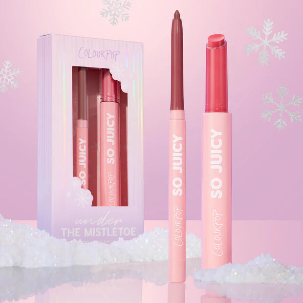 Colorpop Under the Mistletoe
Pink plumping gloss balm & lip liner kit