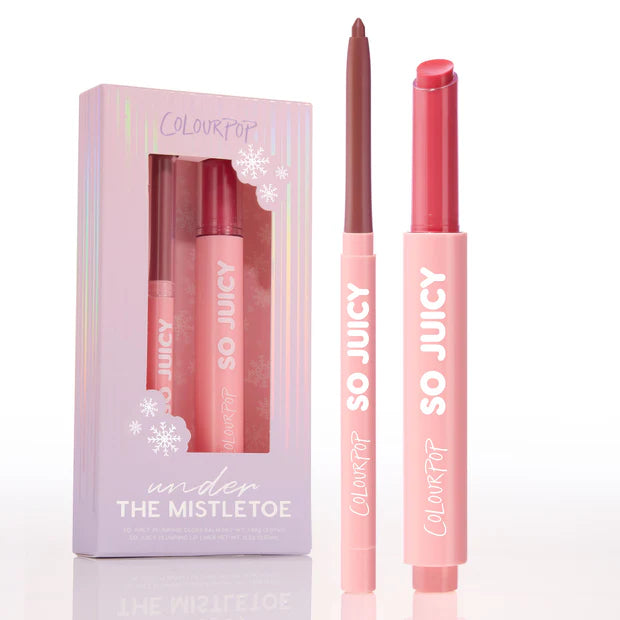 Colorpop Under the Mistletoe
Pink plumping gloss balm & lip liner kit
